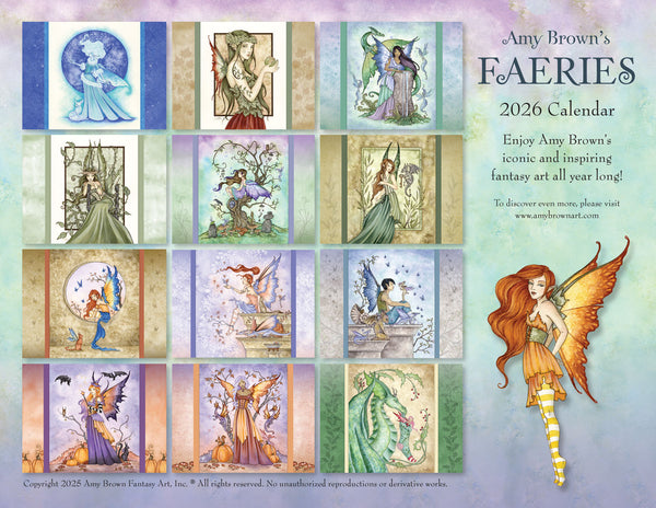 image of back cover of 2026 Faeries calendar