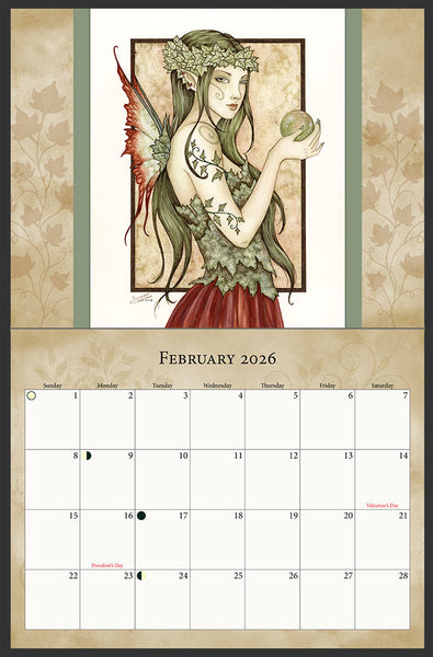 interior image of 2026 Faeries calendar