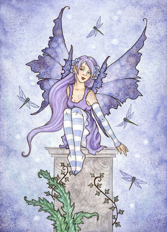 SMALL WATERCOLOR PAINTING - Dragonfly Magick 5x7