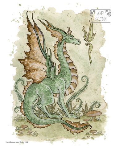 8x10 Print - Forest Dragon