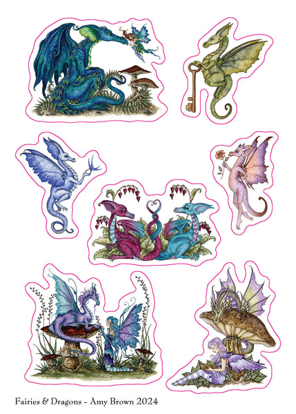 dragons, fairy friends, mushrooms