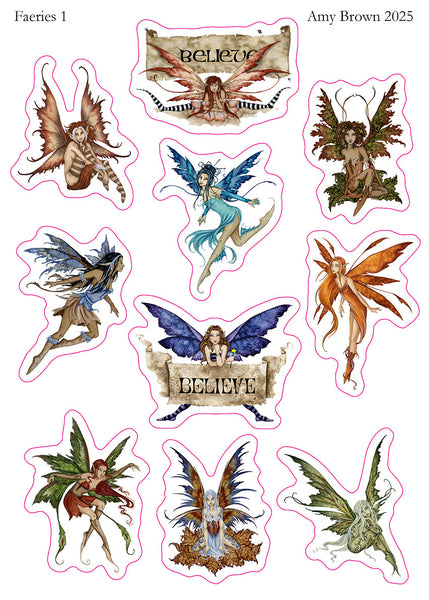 sticker sheet - a collection of fairy images