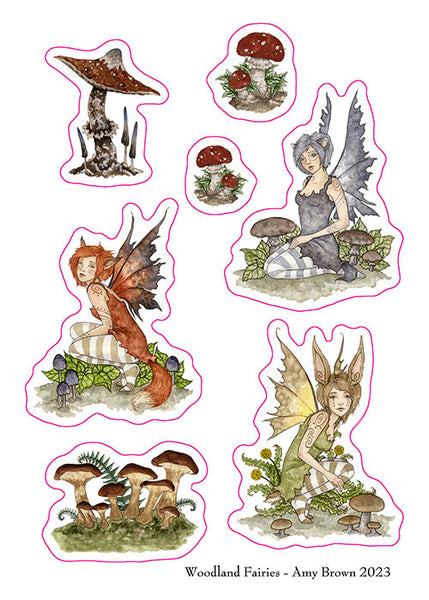woodland fairies and mushrooms