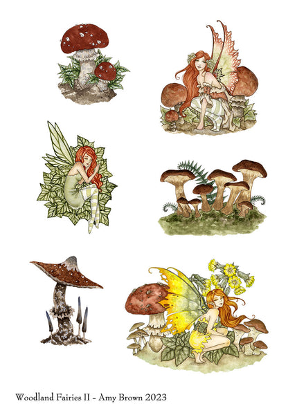 woodland fairies and mushrooms