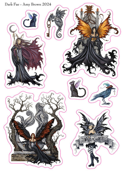 gothic fairies, gargoyle, fairy cats & crow