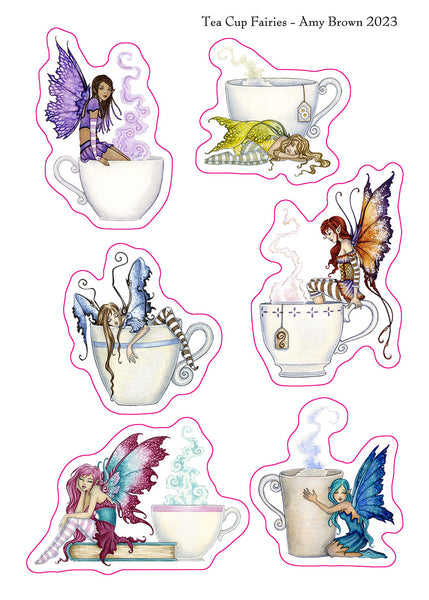 fairies sitting in teacups