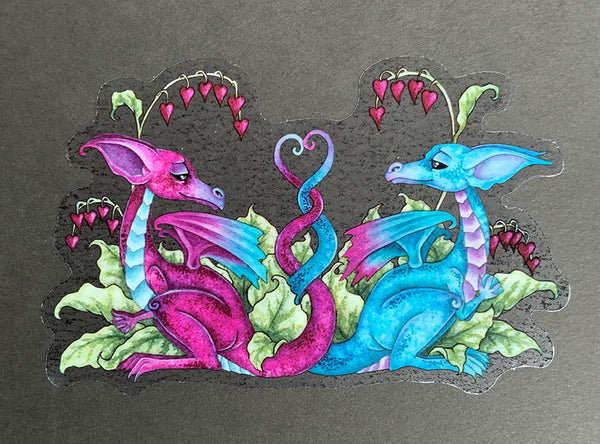 magenta and blue dragons