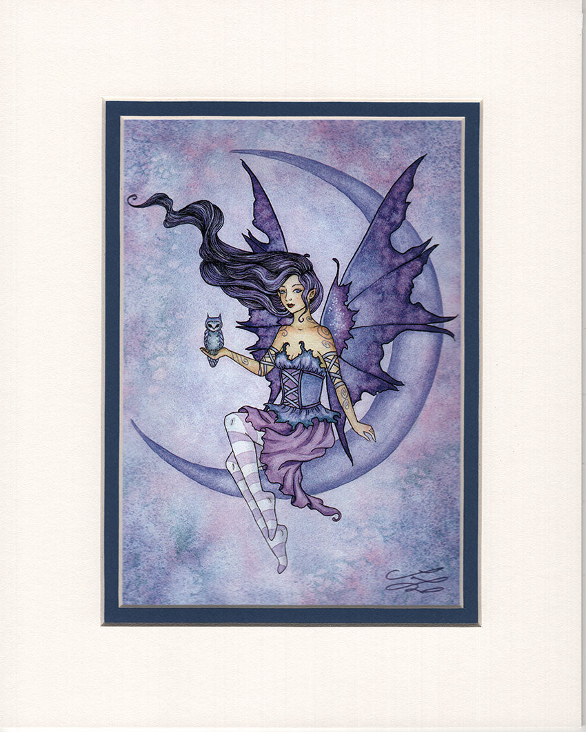 Matted Print - Moon Owl