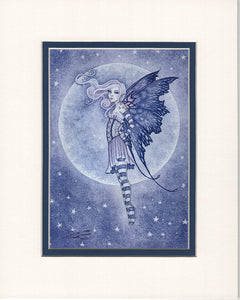 Matted Print - Moon & Stars