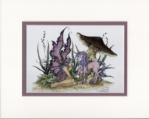 Matted Print - Unicorn Gossip