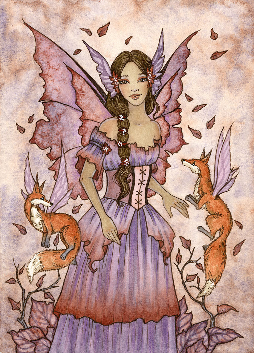5x7 MINI-PRINT - Autumn Foxes