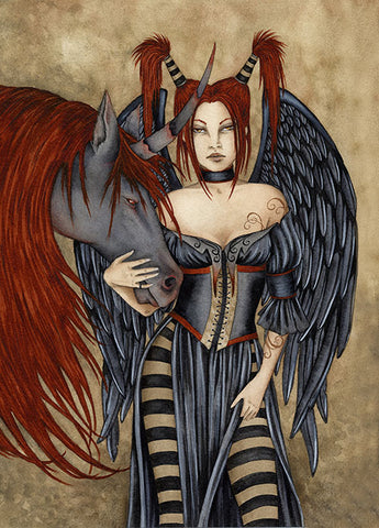 5x7 MINI-PRINT - Dark Horse 2 LEFT