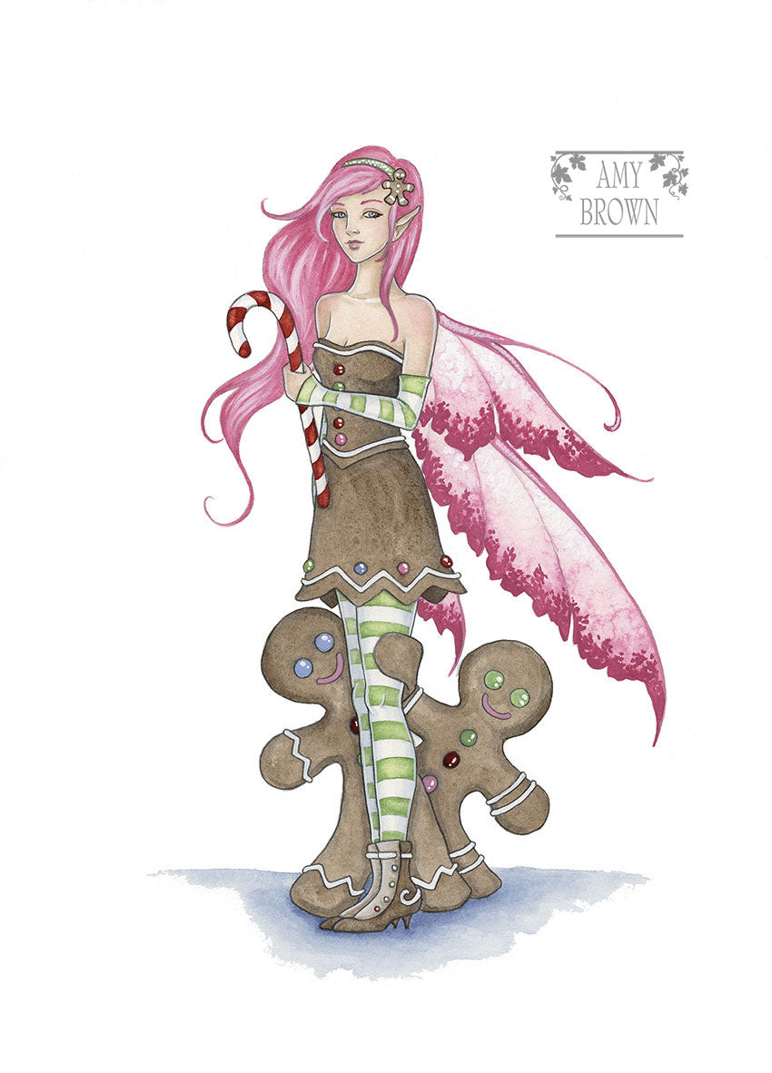 5x7 MINI-PRINT - Gingerbread Fairy II