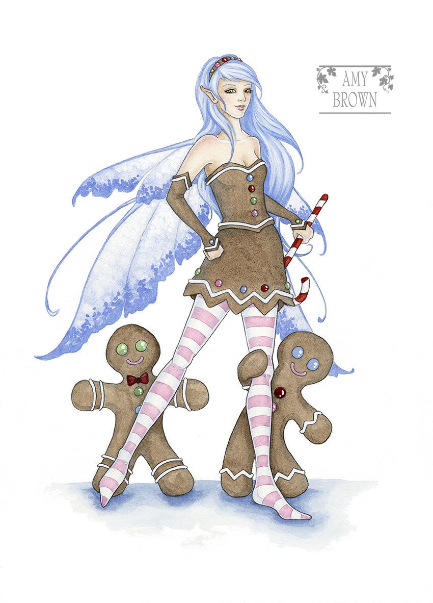 5x7 MINI-PRINT - Gingerbread Fairy