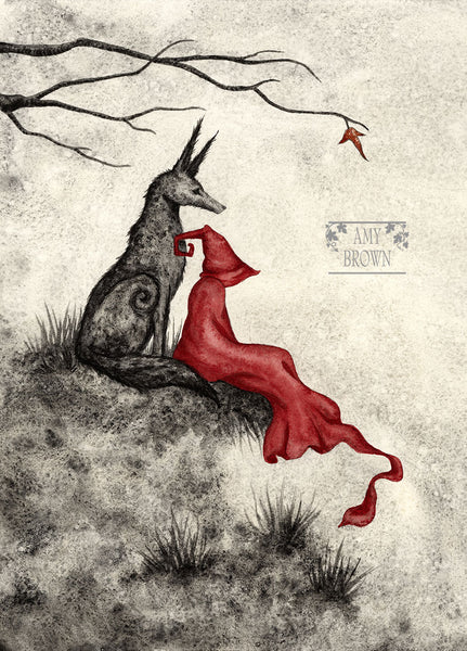 Red Riding Hood & the Big Bad Wolf themed print