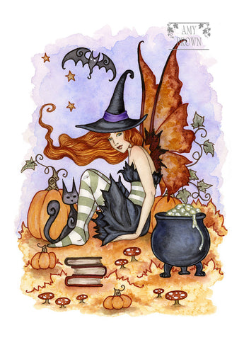 5x7 MINI-PRINT - Little Witch's Brew 1 LEFT