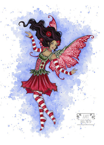 5x7 MINI-PRINT - Poinsettia Fairy II