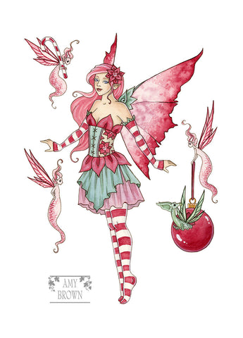 5x7 MINI-PRINT - Poinsettia Fairy III