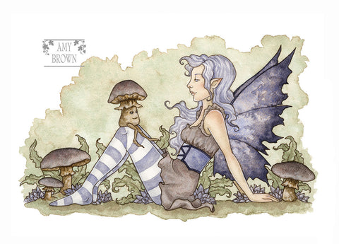 SALE 5x7 MINI-PRINT  - Mushroom Gossip