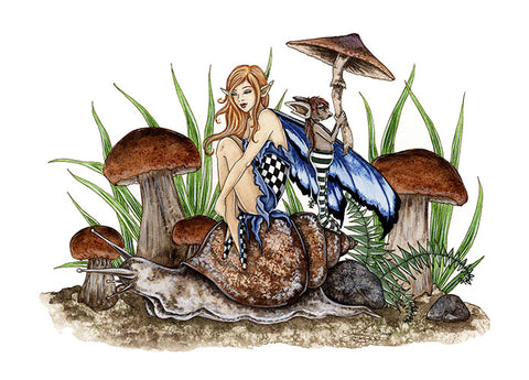 5x7 MINI-PRINT - Snail Ride 1 LEFT