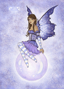 5x7 MINI-PRINT - Violet Bubble Fairy