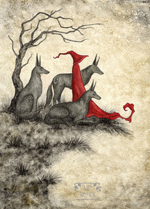 5x7 MINI-PRINT - Wolf Mage