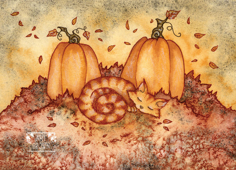 5x7 MINI-PRINT - Pumpkin Kitty