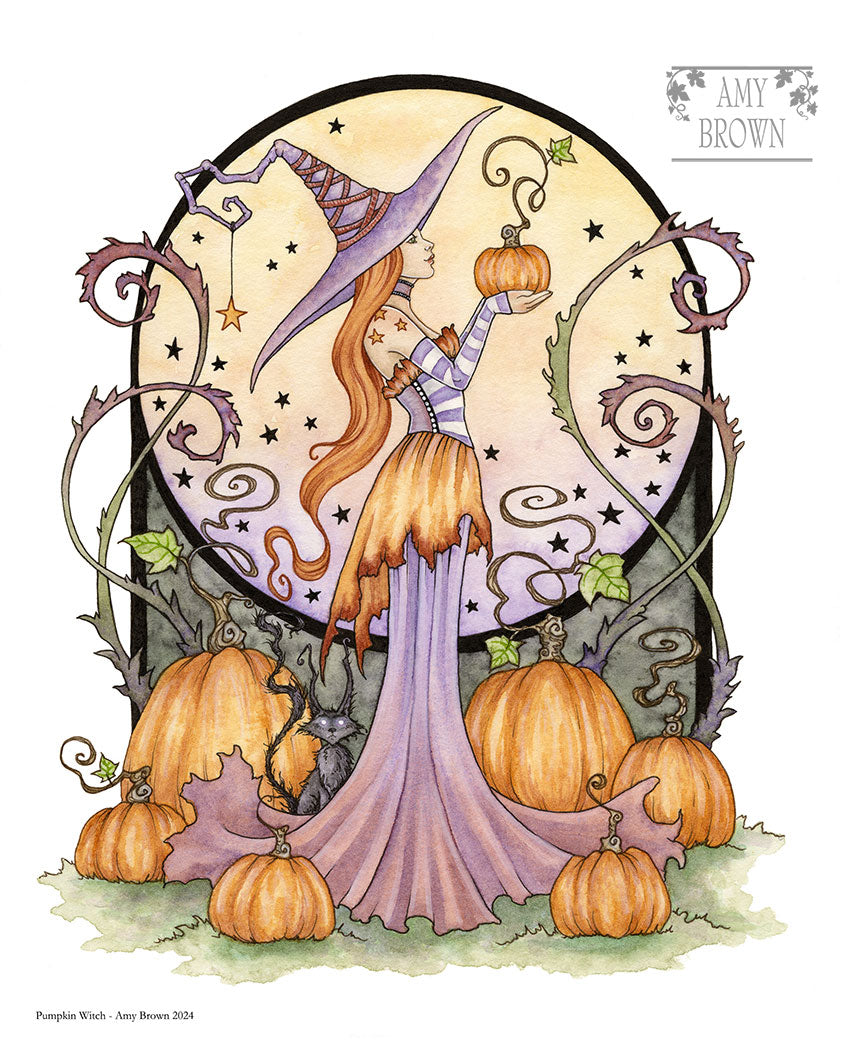 8x10 Print -  Pumpkin Witch