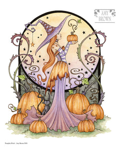 8x10 Print -  Pumpkin Witch