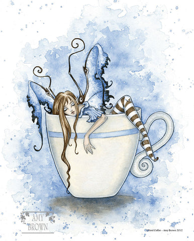 fairy sleeping inside a tea cup