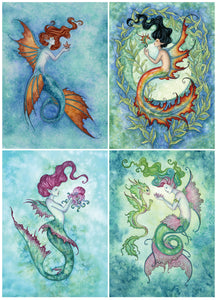 collection of colorful mermaid prints