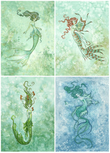 5x7 MINI-PRINT SET - Mermaids 3