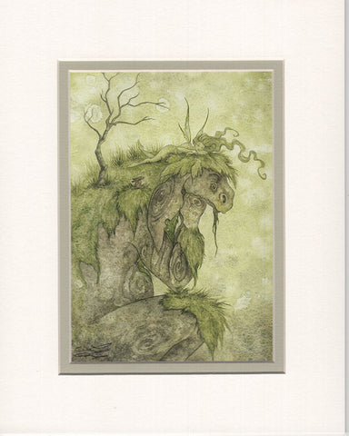 CLEARANCE MATTED PRINT - Troll Nap