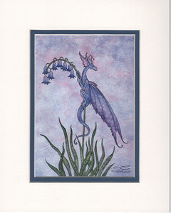 Matted Print - Bluebell Dragon