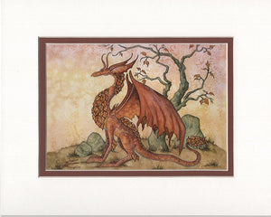 Matted Print - Fall Dragon