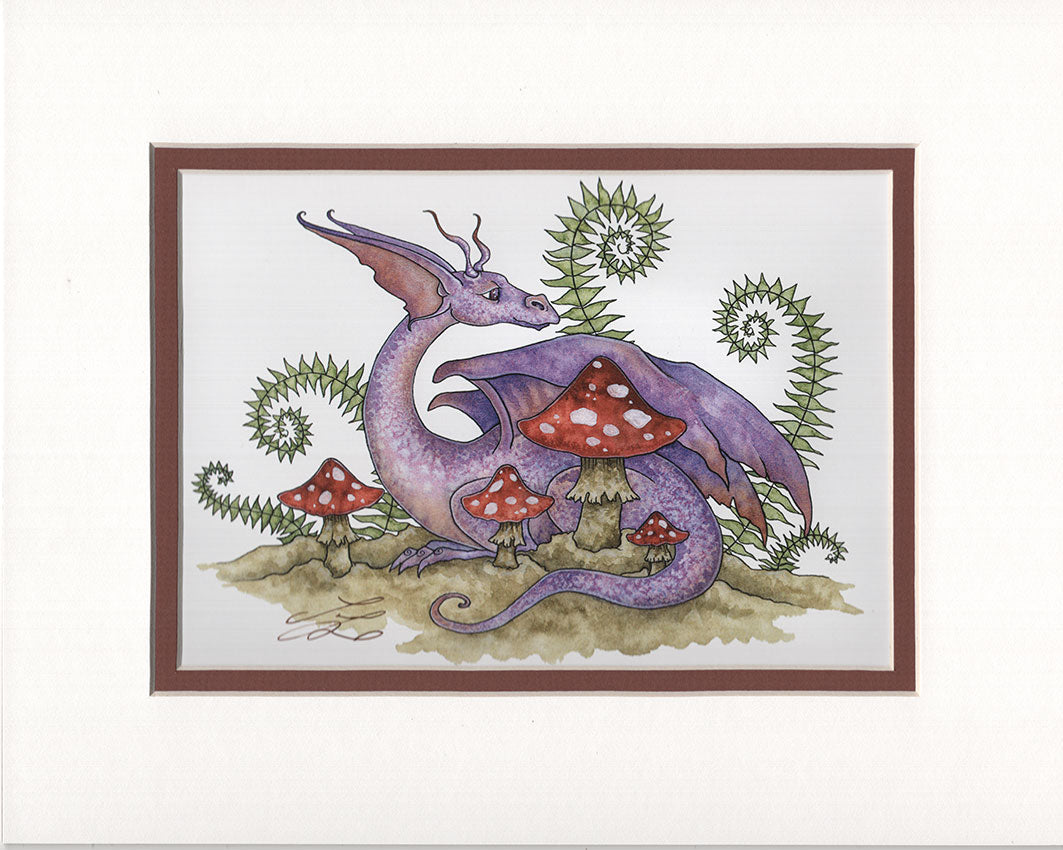 Matted Print - Mushroom Dragon