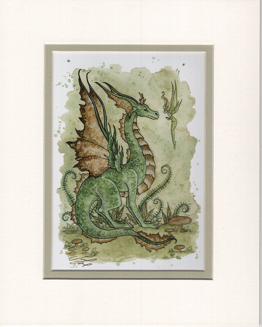 Matted Print - Forest Dragon