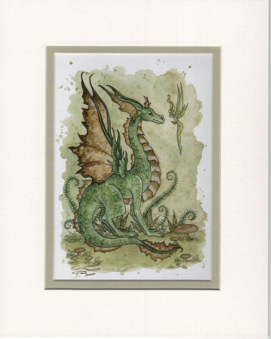Matted Print - Forest Dragon