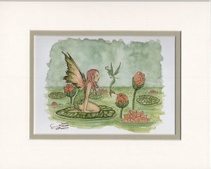 Matted Print - Waterlily Sprite