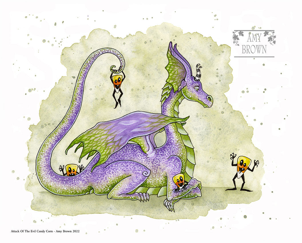8x10 Print -  Attack Of The Evil Candy Corn