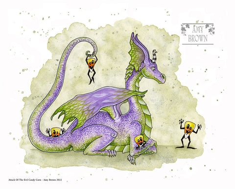 8x10 Print -  Attack Of The Evil Candy Corn
