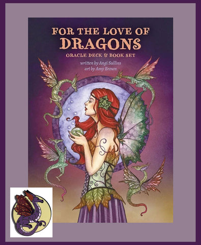 ORACLE DECK - For The Love Of Dragons w/ PIN (purple)