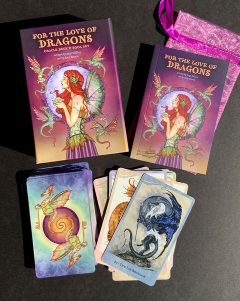 ORACLE DECK - For The Love Of Dragons w/ PIN (blue)