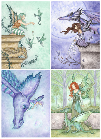 5x7 MINI-PRINT SET - Dragons & Fairies II