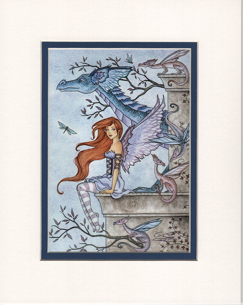 Matted Print - Dragons And Dragonflies