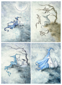 Dark Woods Mini-Prints SET -  Blue
