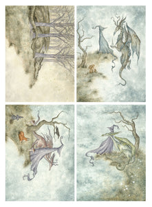 Dark Woods Mini-Prints SET -  Dragons