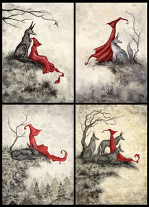 Red Riding Hood & the Big Bad Wolf themed print set.