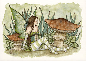SMALL WATERCOLOR PAINTING - Woodland Fae 2 5x7