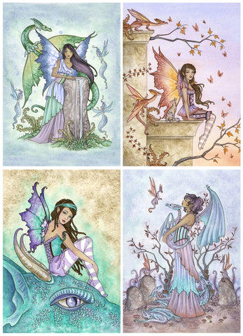 5x7 MINI-PRINT SET - Faeries & Dragons Set